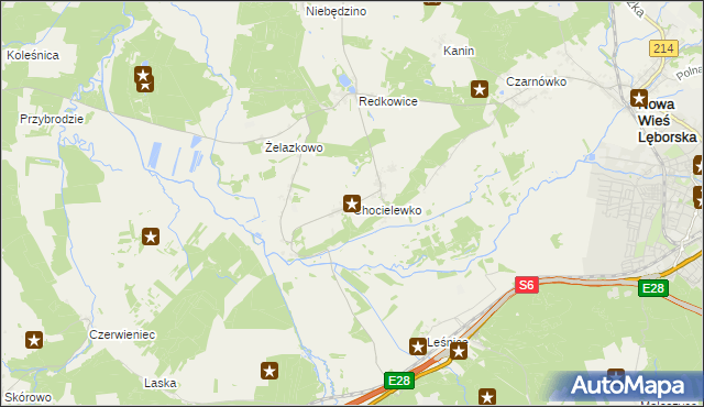 mapa Chocielewko, Chocielewko na mapie Targeo