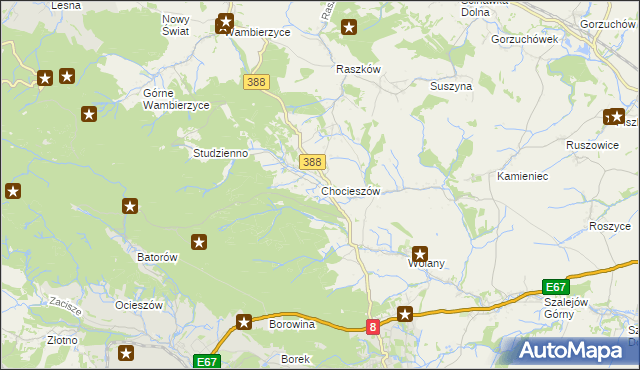 mapa Chocieszów, Chocieszów na mapie Targeo