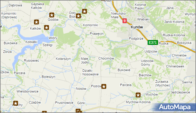 mapa Chocimów, Chocimów na mapie Targeo