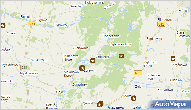 mapa Choczeń, Choczeń na mapie Targeo