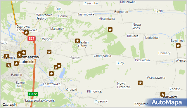 mapa Chorążanka, Chorążanka na mapie Targeo