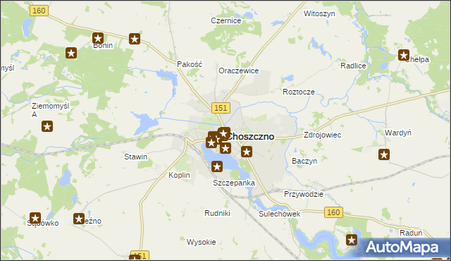 mapa Choszczno, Choszczno na mapie Targeo
