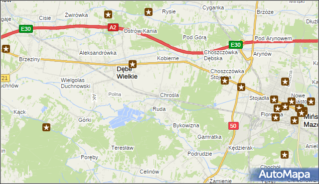 mapa Chrośla, Chrośla na mapie Targeo