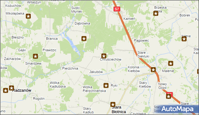 mapa Chruściechów gmina Stara Błotnica, Chruściechów gmina Stara Błotnica na mapie Targeo