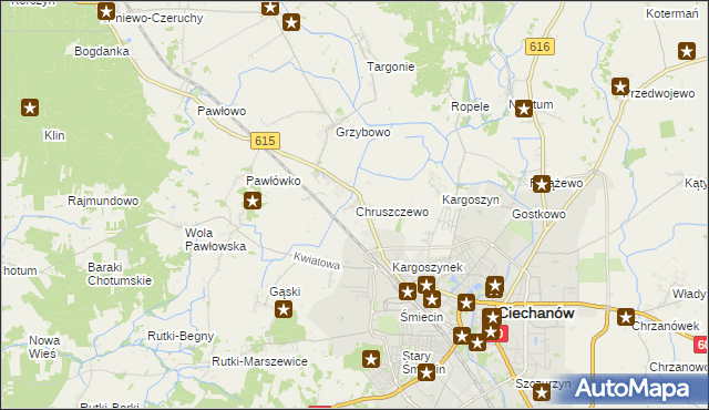 mapa Chruszczewo, Chruszczewo na mapie Targeo
