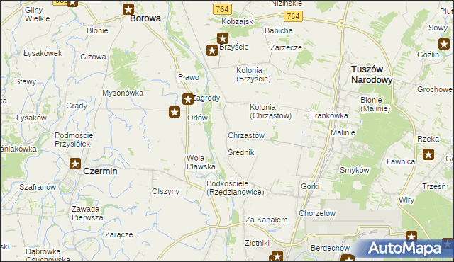 mapa Chrząstów gmina Mielec, Chrząstów gmina Mielec na mapie Targeo