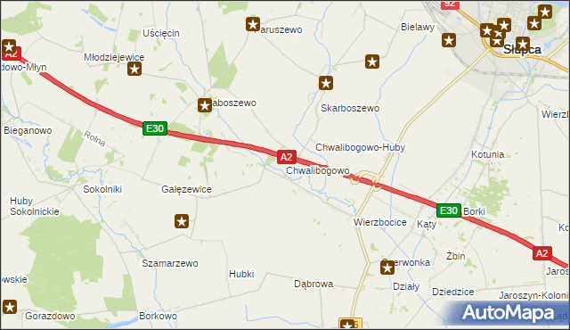 mapa Chwalibogowo gmina Strzałkowo, Chwalibogowo gmina Strzałkowo na mapie Targeo