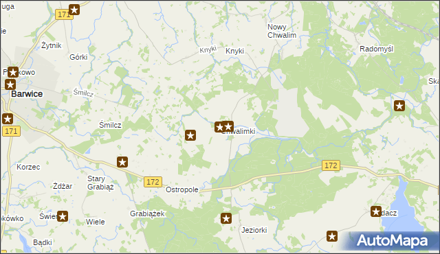 mapa Chwalimki, Chwalimki na mapie Targeo