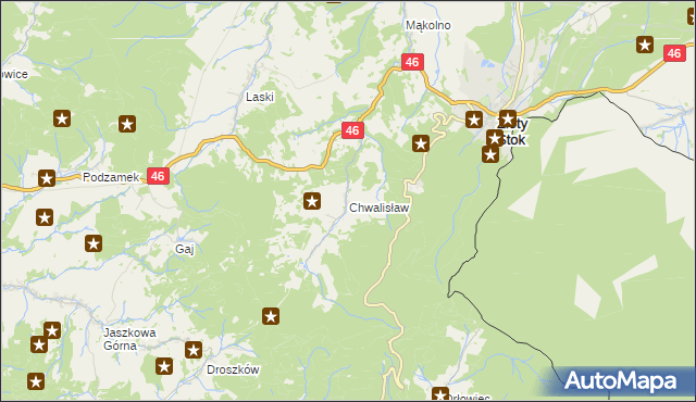 mapa Chwalisław, Chwalisław na mapie Targeo