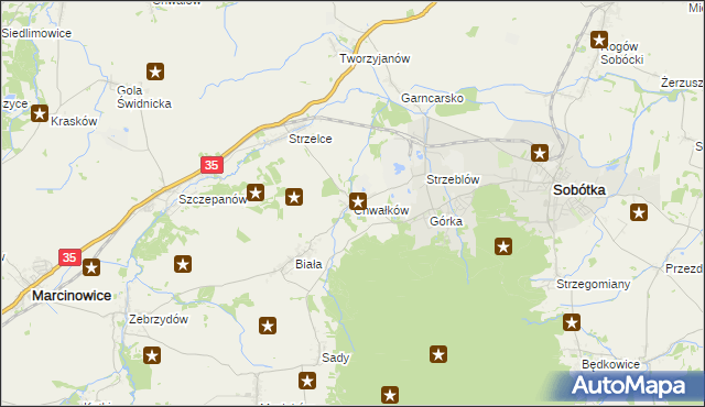 mapa Chwałków, Chwałków na mapie Targeo