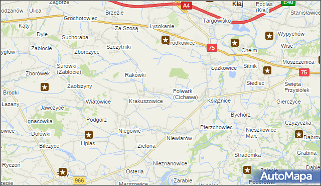 mapa Cichawa, Cichawa na mapie Targeo