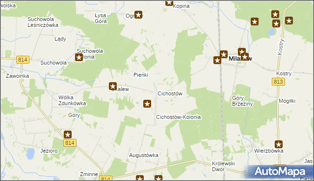 mapa Cichostów, Cichostów na mapie Targeo