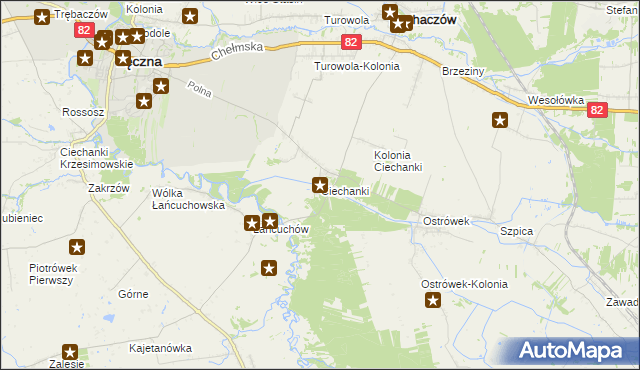 mapa Ciechanki, Ciechanki na mapie Targeo