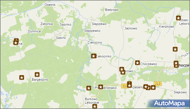 mapa Ciekocinko, Ciekocinko na mapie Targeo
