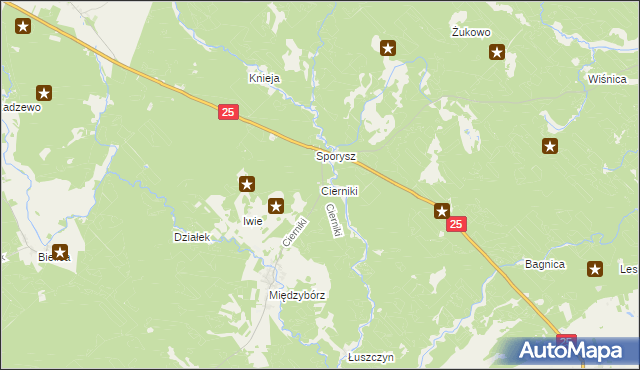 mapa Cierniki, Cierniki na mapie Targeo