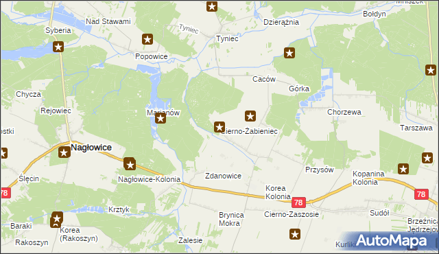 mapa Cierno-Żabieniec, Cierno-Żabieniec na mapie Targeo