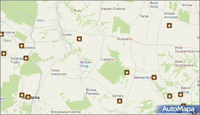 mapa Cieślanki, Cieślanki na mapie Targeo