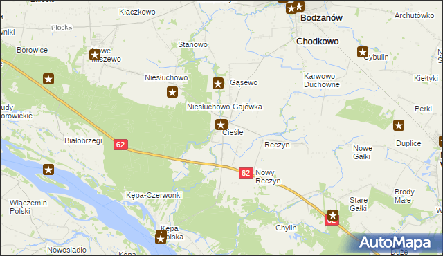 mapa Cieśle gmina Bodzanów, Cieśle gmina Bodzanów na mapie Targeo