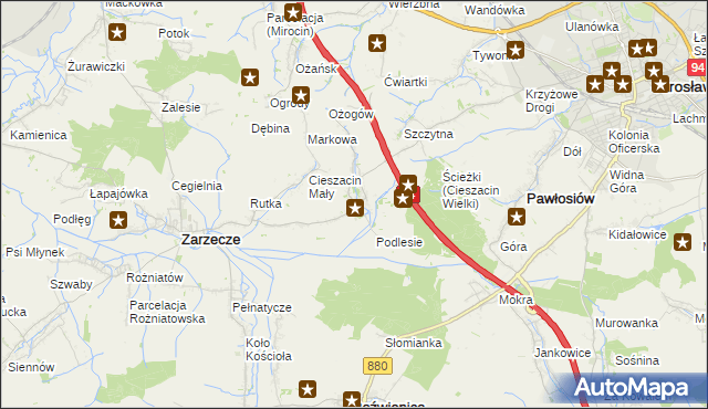 mapa Cieszacin Wielki, Cieszacin Wielki na mapie Targeo