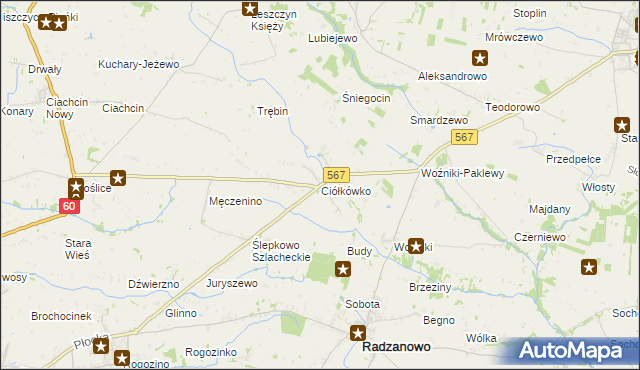 mapa Ciółkówko, Ciółkówko na mapie Targeo
