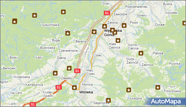 mapa Cisiec, Cisiec na mapie Targeo