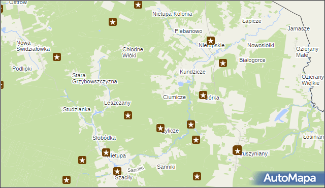 mapa Ciumicze, Ciumicze na mapie Targeo