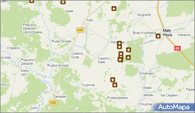 mapa Cwaliny Małe, Cwaliny Małe na mapie Targeo