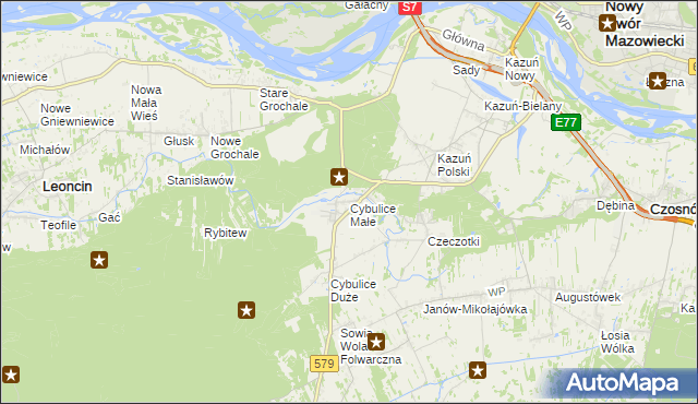 mapa Cybulice Małe, Cybulice Małe na mapie Targeo