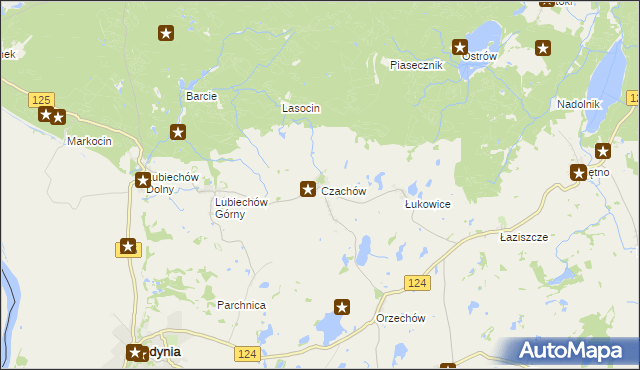 mapa Czachów gmina Cedynia, Czachów gmina Cedynia na mapie Targeo