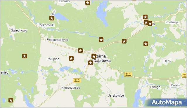 mapa Czarna Dąbrówka powiat bytowski, Czarna Dąbrówka powiat bytowski na mapie Targeo