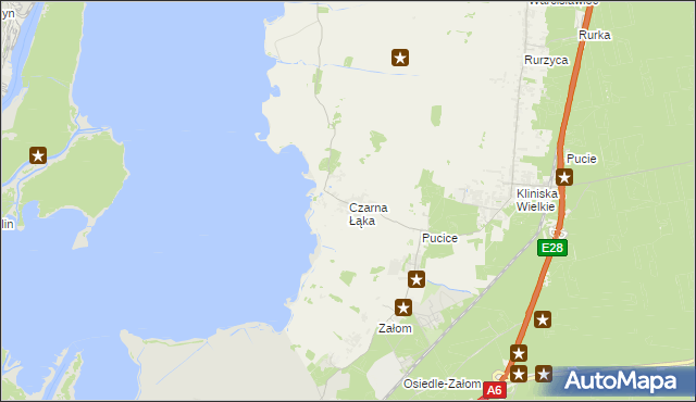 mapa Czarna Łąka, Czarna Łąka na mapie Targeo