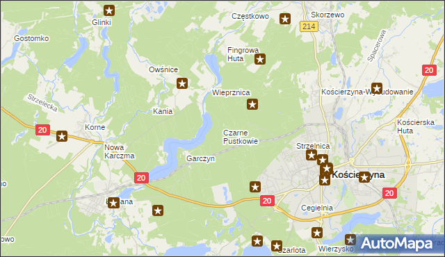 mapa Czarne Pustkowie, Czarne Pustkowie na mapie Targeo
