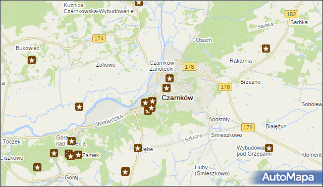 mapa Czarnków, Czarnków na mapie Targeo