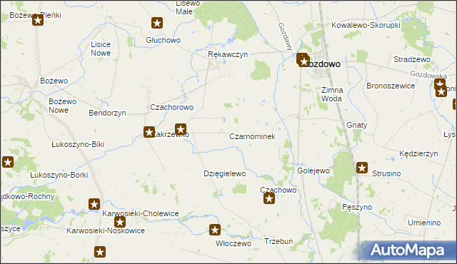 mapa Czarnominek, Czarnominek na mapie Targeo