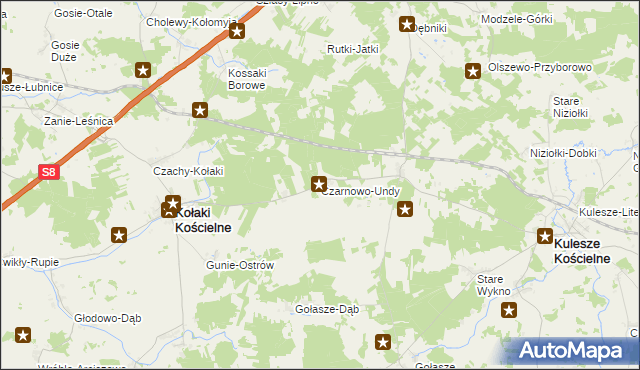 mapa Czarnowo-Undy, Czarnowo-Undy na mapie Targeo