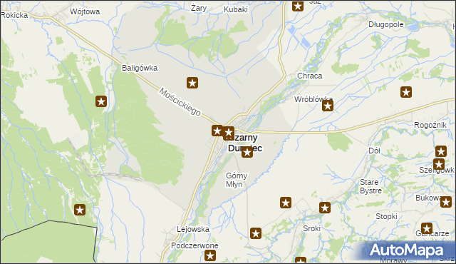 mapa Czarny Dunajec, Czarny Dunajec na mapie Targeo