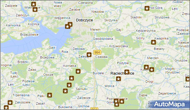 mapa Czasław gmina Raciechowice, Czasław gmina Raciechowice na mapie Targeo