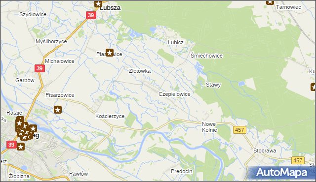 mapa Czepielowice, Czepielowice na mapie Targeo