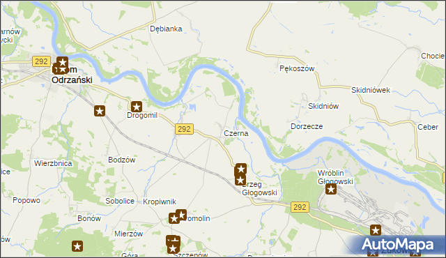 mapa Czerna gmina Żukowice, Czerna gmina Żukowice na mapie Targeo