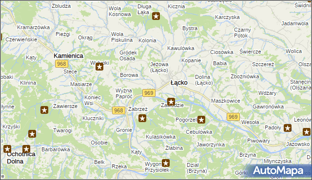 mapa Czerniec gmina Łącko, Czerniec gmina Łącko na mapie Targeo