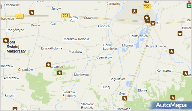 mapa Czerników gmina Piątek, Czerników gmina Piątek na mapie Targeo
