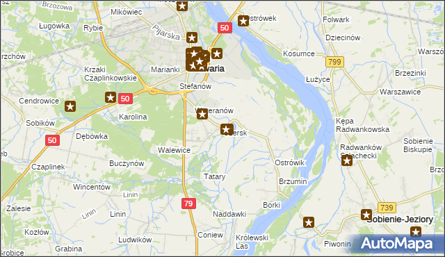 mapa Czersk gmina Góra Kalwaria, Czersk gmina Góra Kalwaria na mapie Targeo