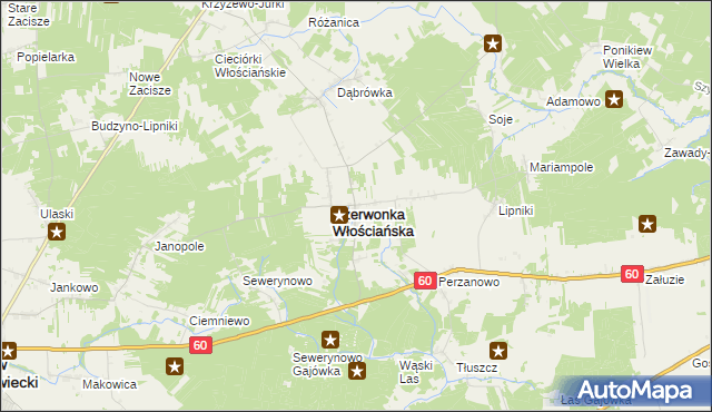mapa Czerwonka Szlachecka, Czerwonka Szlachecka na mapie Targeo