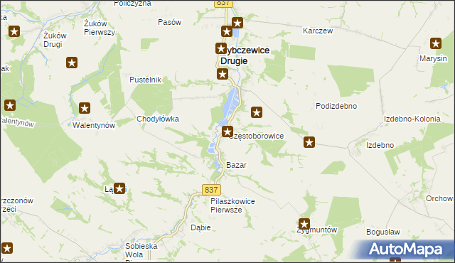 mapa Częstoborowice, Częstoborowice na mapie Targeo