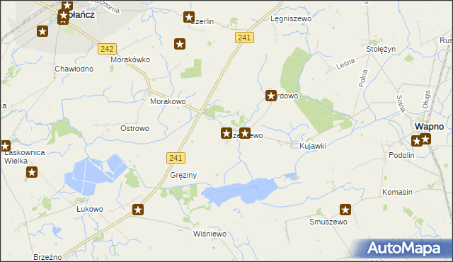 mapa Czeszewo gmina Gołańcz, Czeszewo gmina Gołańcz na mapie Targeo