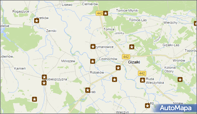 mapa Czołnochów, Czołnochów na mapie Targeo