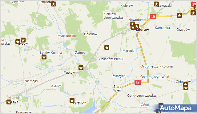 mapa Czuchów-Pieńki, Czuchów-Pieńki na mapie Targeo