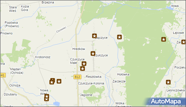 mapa Czułczyce, Czułczyce na mapie Targeo