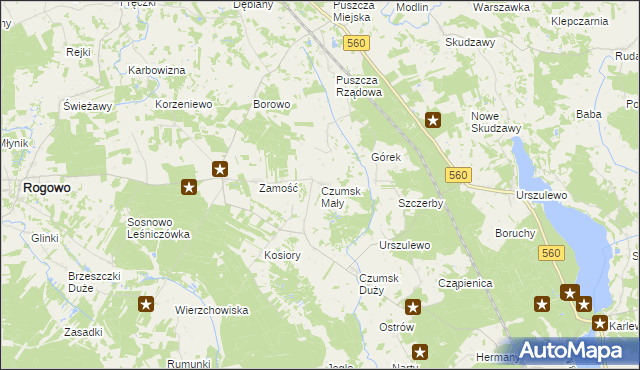 mapa Czumsk Mały, Czumsk Mały na mapie Targeo