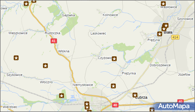 mapa Czyżowice gmina Prudnik, Czyżowice gmina Prudnik na mapie Targeo